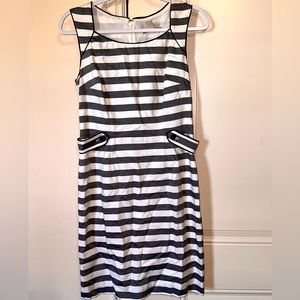 Gray & white stripped dress